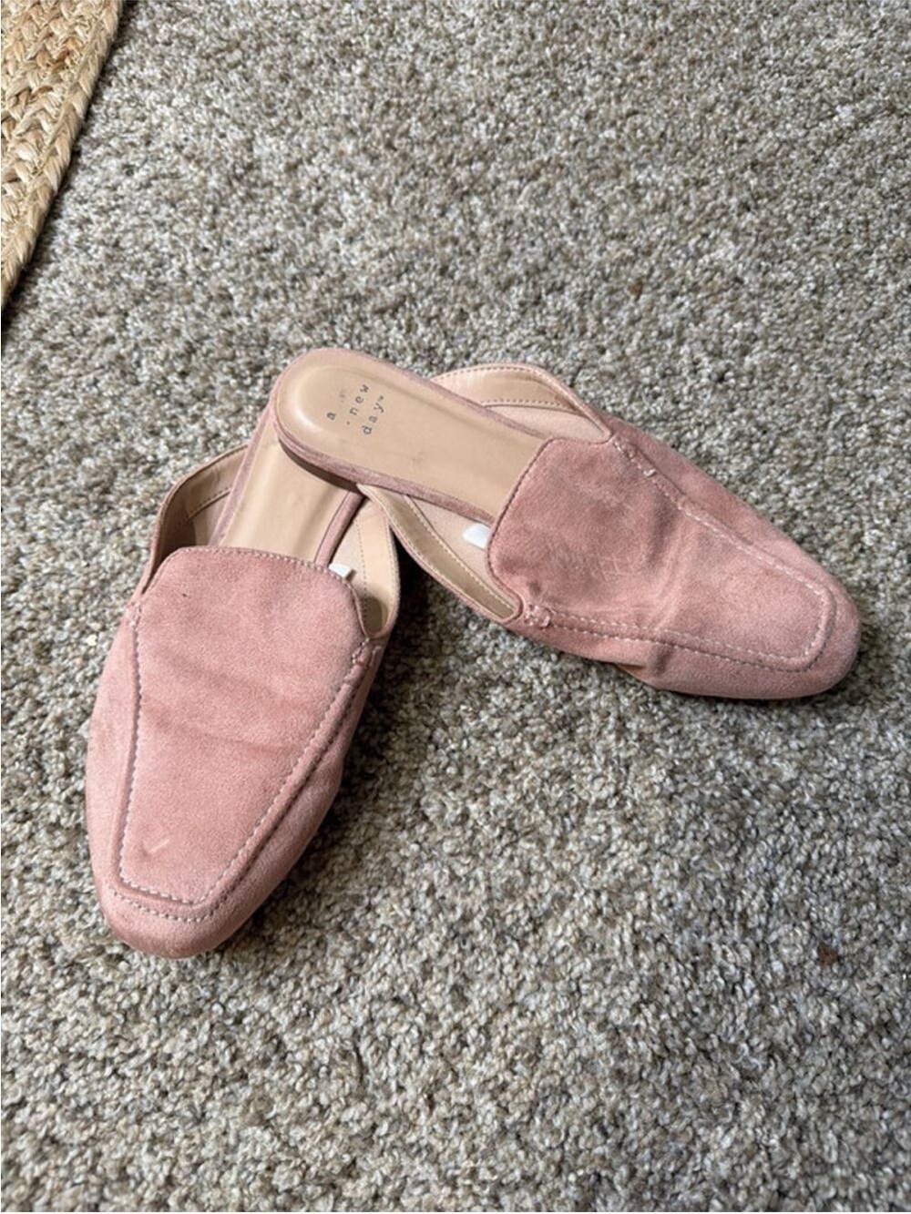 a new day Blush Suede Backless Pointed Mules